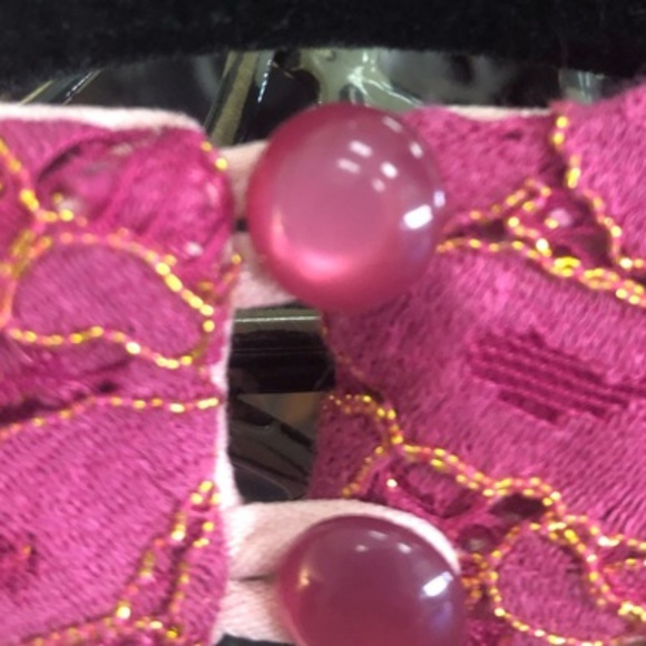 💋 bebe pink fuschia lace long sleeve dress M New RARE💋 - Picture 4 of 7